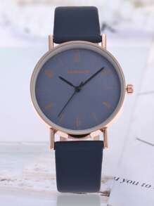 Đồng hồ thạch anh con trỏ tròn tối giản - Màu xanh hải quân - Xem 1