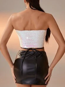 亮片抹胸上衣 - 彩色 - 查看 2