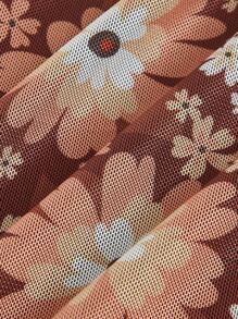 SHEIN MOD Váy nữ Xù nhỏ Hoa Tất cả trên in Thanh lịch - Nhiều màu - Xem 3