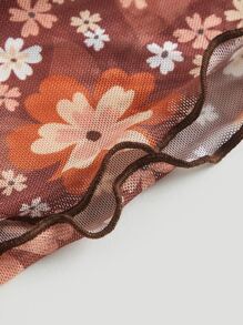 SHEIN MOD Váy nữ Xù nhỏ Hoa Tất cả trên in Thanh lịch - Nhiều màu - Xem 4