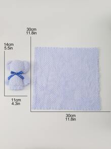 1pc Blue Face Towel, Minimalist Polyester Facial Cleaning Cloth For Bathroom - Blue - View 2