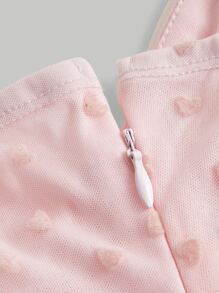 SHEIN MOD Mesh Overlay Cami Dress - Baby Pink - View 3