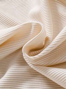 SHEIN Tween 女童杏色荷叶边肩部装饰盖袖紧身 T 恤，春夏 - 杏色 - 查看 7