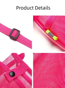 1入組帶掛繩粉紅色瓶蓋家用極簡布質隨行杯套 - 玫紅色 - 查看 4