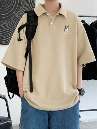 Guys Cartoon Graphic Polo Shirt