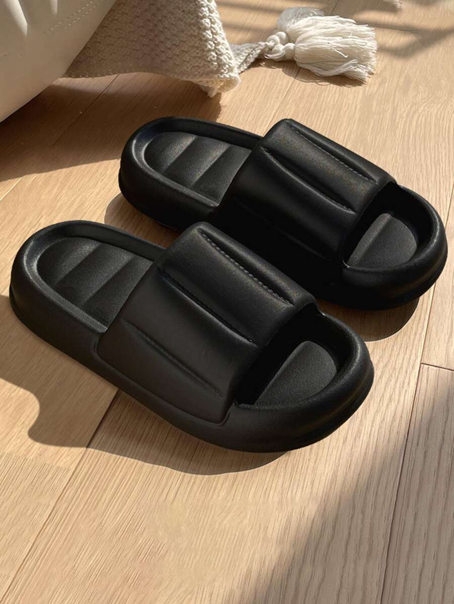 Giày trượt đơn cho nam, họa tiết dập nổi một dây EVA - màu đen - Xem 1