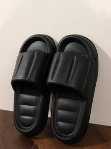 Giày trượt đơn cho nam, họa tiết dập nổi một dây EVA - màu đen - Xem 5