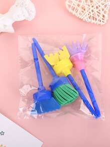 4件套混色油漆海綿刷套裝簡單多用途油漆刷適合兒童DIY油漆工藝繪畫 - 彩色 - 查看 5