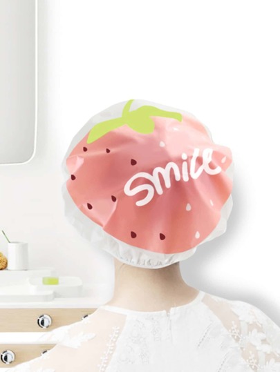 قبعة استحمام EVA دش تصميم رسوم كارتون فراولة و بطباعة أحرف سميكة ضد للماء الى حمام قطعة واحدة