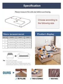 1pc wzór geometryczny rozciągliwa poszewka na poduszkę na sofę, nowoczesny kolorowy blok poszewka na poduszkę na sofę do domu