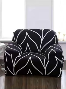 弹力印花沙发套，可机洗 - 客厅、卧室、办公室、所有季节的完美装饰 - 黑與白 - 查看 6