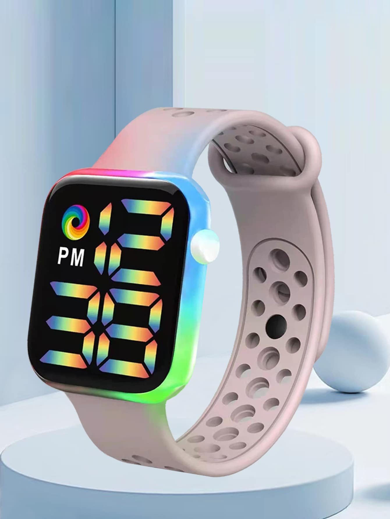 Đồng hồ điện tử chống nước phát sáng đầy màu sắc - Hồng - Xem 1