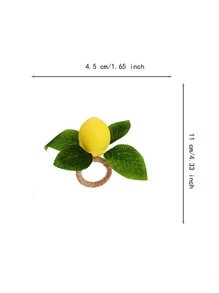 2pcs/set Plastic Napkin Ring, Creative Lemon Design Napkin Ring Holder For Dining Table - Orange - View 2