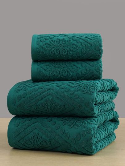 QIBHI 1/3pcs Jacquard European Style 100% Cotton (Lightweight, Convenient) Choose 1 Bath Towel Or 1 Face Towel, Soft Cotton Absorbent Bath/Beach Towel, Suitable For Bathroom, Hotel, Gym, Travel, Gift, Salon, Sports, Outdoor, Beach, School, Back To School, Travel Accessories, Home Essentials, Towels, Skin Care