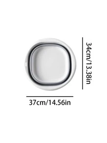 1 pieza Lavabo portátil de dos tonos plegable con lavado de plástico para cuarto de baño - Blanco - Ver 2