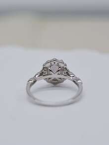 Nhẫn cưới bằng bạc trang trí bằng đá khối Zirconia - Bạc - Xem 3