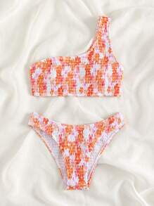 Swim Mod Bộ bikini một vai in hoa đi biển mùa hè - Nhiều màu - Xem 3