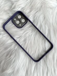 1pc Glitter Lens Protection Phone Case, Compatible With Apple 16, 15, 14, 13, 12, 11 Series, Pro, Max, Plus Models - Violet Purple - View 4