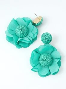 Bông tai thả hoa - màu xanh lá - Xem 2