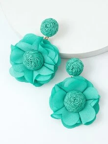 Bông tai thả hoa - màu xanh lá - Xem 4