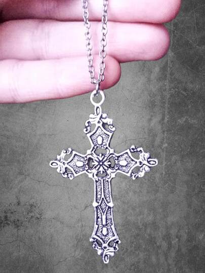 Grunge Punk Cross Charm Necklace
