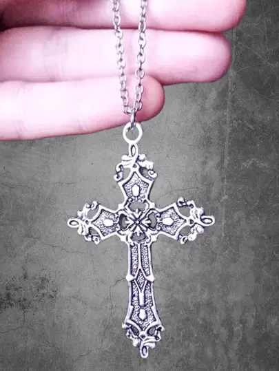 ROMWE Grunge Punk Collar con dije de cruz