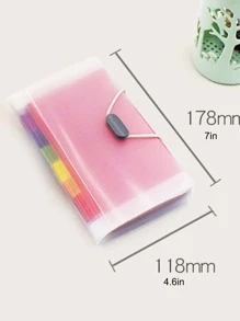 1pc Organ File Folder With Rope Button - Multicolor - View 2