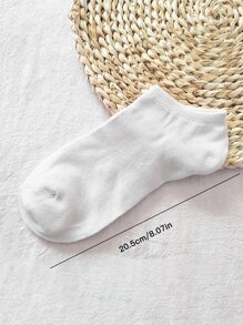 1雙女式素色休閒風格隱形襪適合日常生活 - 白色 - 查看 3