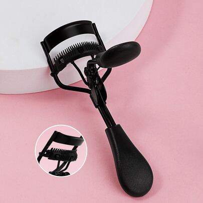 1pc Portable Eyelash Curler With Silicone Pad, Black Eyelash Curler With Comb, Curl And Shape Without Damaging Lashes, Lift And Open Up Eyes, Suitable For Daily Makeup Eyelash Curling,Makeup,Cheap,Room Decor,Vanity,Travel,Bedroom,Makeup Accessories,Eyelash Curler,Cheap,Stocking Stuffers,Makeup,Makeup Tools,Cheap Stuff,Gifts,Gifts For Women,Christmas Gifts,Giveaways,Travel,Cheap Stuff,Travel Essential