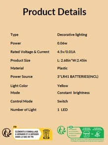 1pc Plastic Random Color Table Lamp, Cute Dog Design Desk Lamp For Home - Yellow - View 3