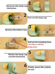 1pc Plastic Random Color Table Lamp, Cute Dog Design Desk Lamp For Home - Yellow - View 4