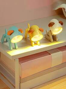 1pc Plastic Random Color Table Lamp, Cute Dog Design Desk Lamp For Home - Yellow - View 5