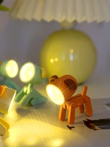 1pc Plastic Random Color Table Lamp, Cute Dog Design Desk Lamp For Home - Yellow - View 6