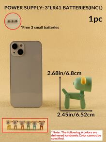 1pc Plastic Random Color Table Lamp, Cute Dog Design Desk Lamp For Home - Yellow - View 7