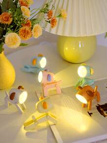 1pc Plastic Random Color Table Lamp, Cute Dog Design Desk Lamp For Home - Yellow - View 8