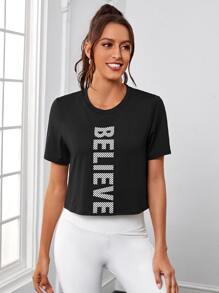 Easithlete 无缝露背瑜伽健身长袖 T 恤健身上衣修身衬衫健身背心 - 黑色 - 查看 4