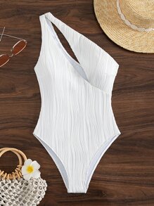 Phụ nữ một mảnh Cắt ra màu trơn - trắng - Xem 6