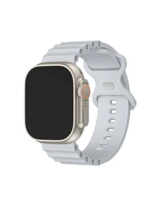 Dây đeo đồng hồ silicon tương thích với Apple Watch - Màu Xám nhạt - Xem 1