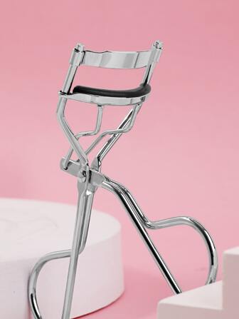 מסלסל ריסים כסוף אחד עם פד סיליקון, מסלסל ריסים לסלסול לאורך זמן, הרמת ריסים, עיניים גדולות, בטוח לנשים