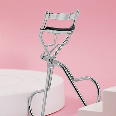 MONKIDS 1pc Silver Eyelash Curler With Silicone Pad, Eyelash Curler For Long Lasting Curl, Eyelash Lift, Big Eyes, Safe For Women