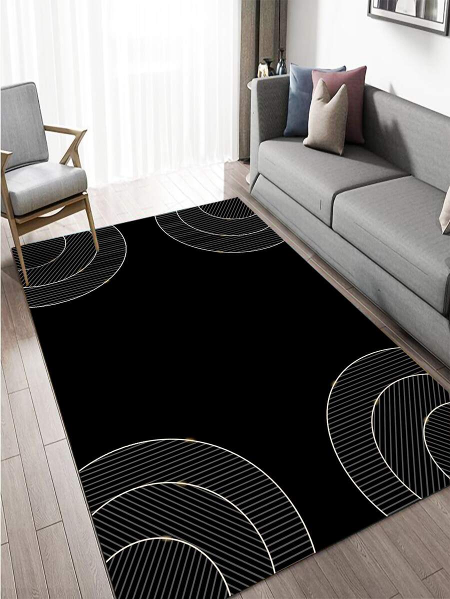 1入組幾何圖案防滑地墊滌綸家用地墊 - 彩色 - 查看 1