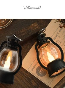 1 farol de decoración LED Vintage, lámpara decorativa de escritorio con forma de farol Vintage para el hogar - Amarillo - Ver 2