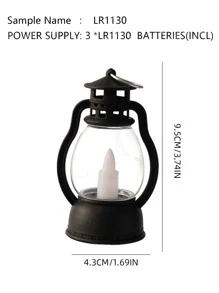 1 farol de decoración LED Vintage, lámpara decorativa de escritorio con forma de farol Vintage para el hogar - Amarillo - Ver 5