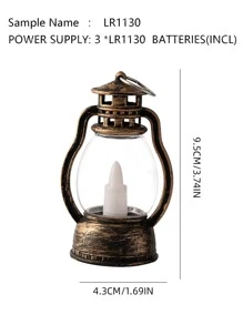 1 farol de decoración LED Vintage, lámpara decorativa de escritorio con forma de farol Vintage para el hogar - Amarillo - Ver 6