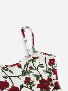 SHEIN Privé Vestido ajustado de tirantes con estampado floral - Multicolor - Ver 4