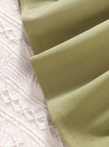 Baby Floral Embroidery Ruffle Trim Belted Shirt Dress - Multicolor - View 5