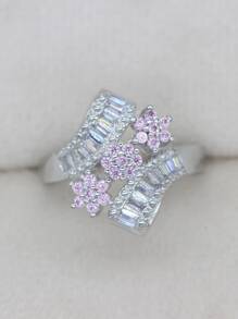 Nhẫn Trang Trí Hoa Đá Cubic Zirconia - Nhiều màu - Xem 1