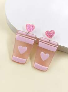 Bông tai hình đồ uống - Hồng - Xem 4