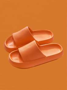 女士單帶前衛霓虹橙拖鞋適用於 - 橘色 - 查看 2