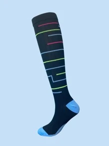 1pair Sports Compression Fitness Over The Calf Socks - Multicolor - View 4